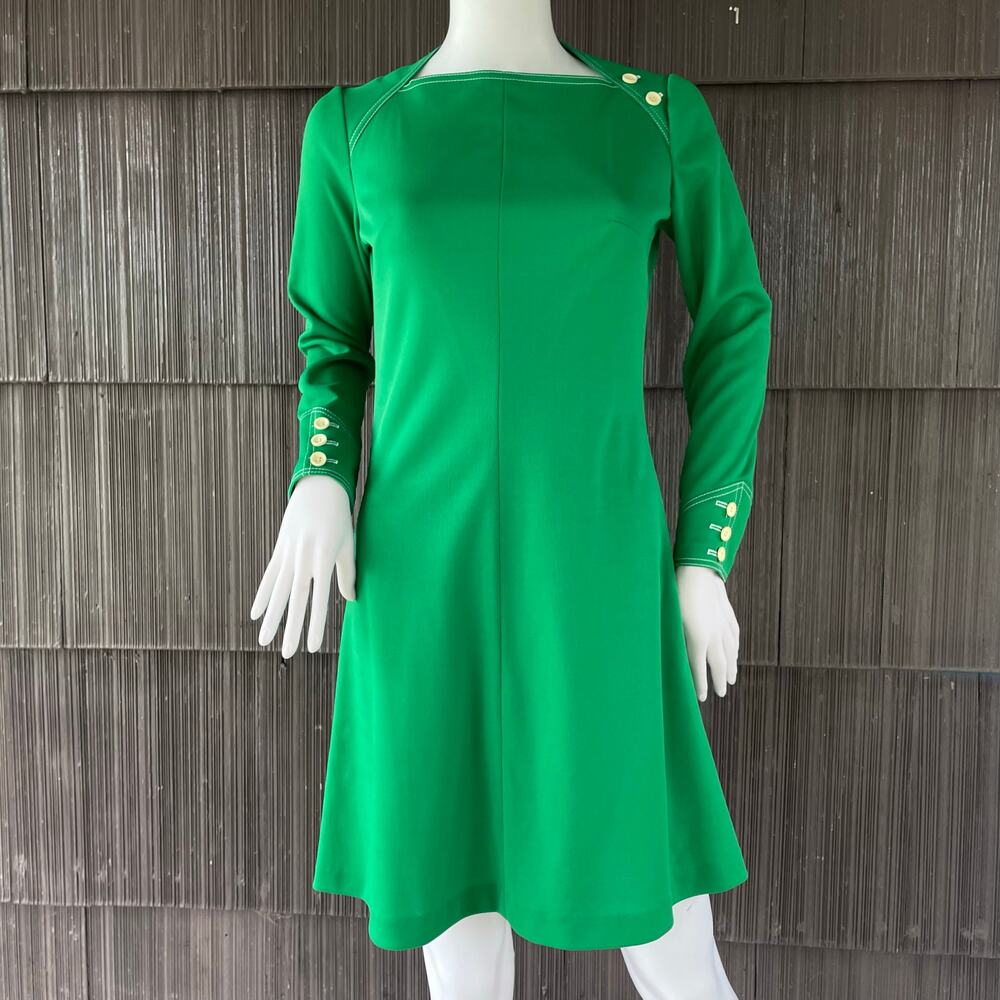 🔥VTG 50s ILGWU Jonathan Logan Classic Cocktail Formal  Green Mini Dress Sz 2/4